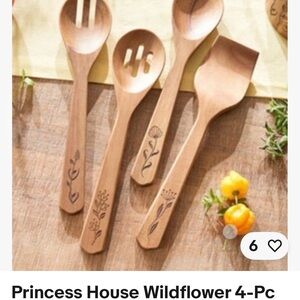 Princess House Wildflower Engraved Wooden Utensils